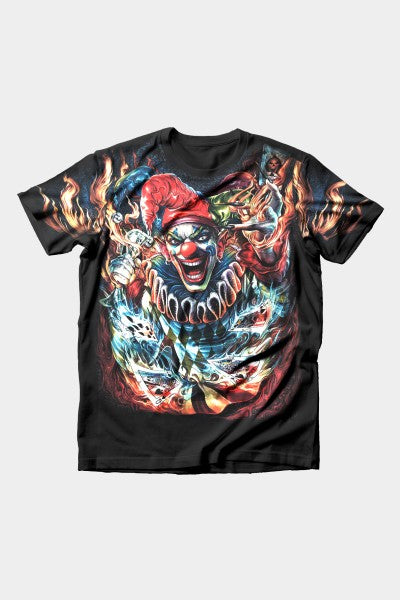 Joker with the deck of cards full expression t-shirt