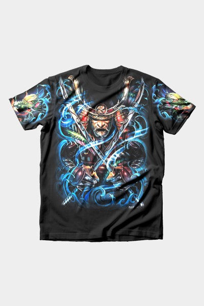 Warrior with swinging sword full expression t-shirt