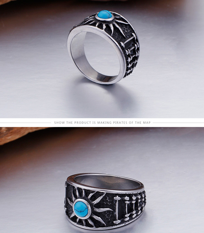 Gothic Sun Turquoise Ring