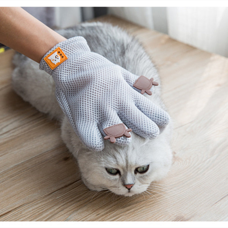 Pet Glove Cat Grooming Glove Cat Hair Deshedding Brush Gloves Cat Floating Hair Pet Hair Removal Brush Dog Bathing Massage Comb Silicone Hair Removal Gloves