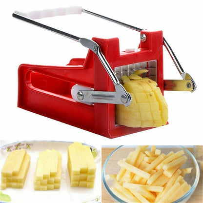 Potato Chipper French Fries Slicer Chip Maker Cutter Chopper With 2 Blades