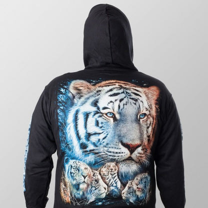 Men Hoodie Jacket Wild Tiger
