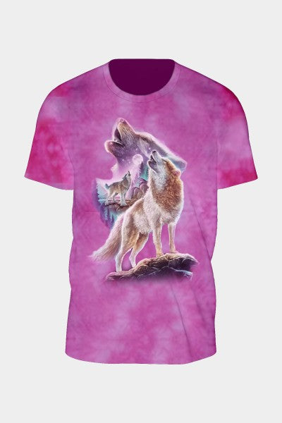 Tie Dye Pink Wolves T-Shirt