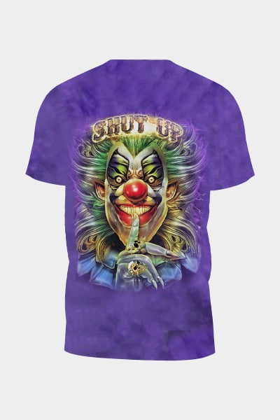 Tie Dye Purple Shut-up Joker T-Shirt