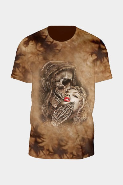 Tie Dye Brown Kiss of Death T-Shirt