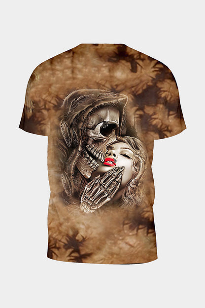 Tie Dye Brown Kiss of Death T-Shirt