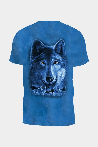Tie-Dye Blue Lone Wolf T-Shirt