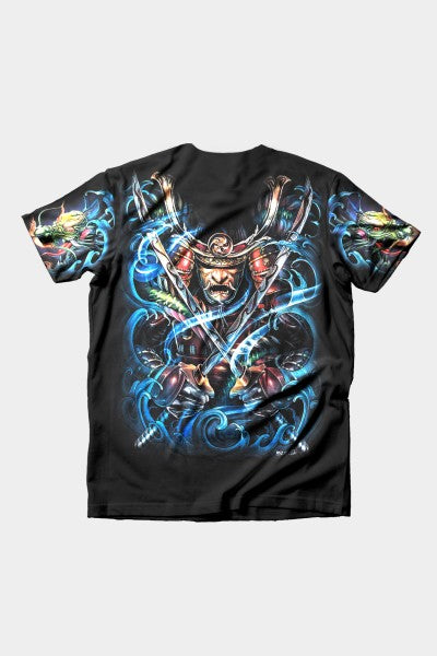 Warrior with swinging sword full expression t-shirt