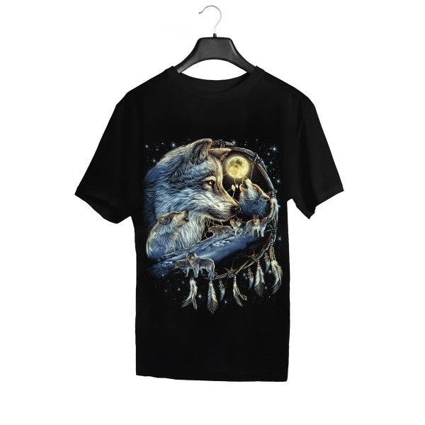 Wolf in dream catcher t-shirt