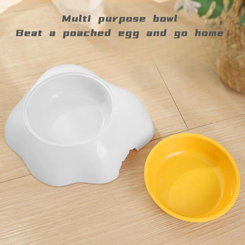 Egg-shaped Pet Bowl Drinking Water Single Bowl Double Bowl Dog Bowls Cute Pet Feeding Bowl Egg Yolk Shaped Food And Water Elevated Bowl Feeder